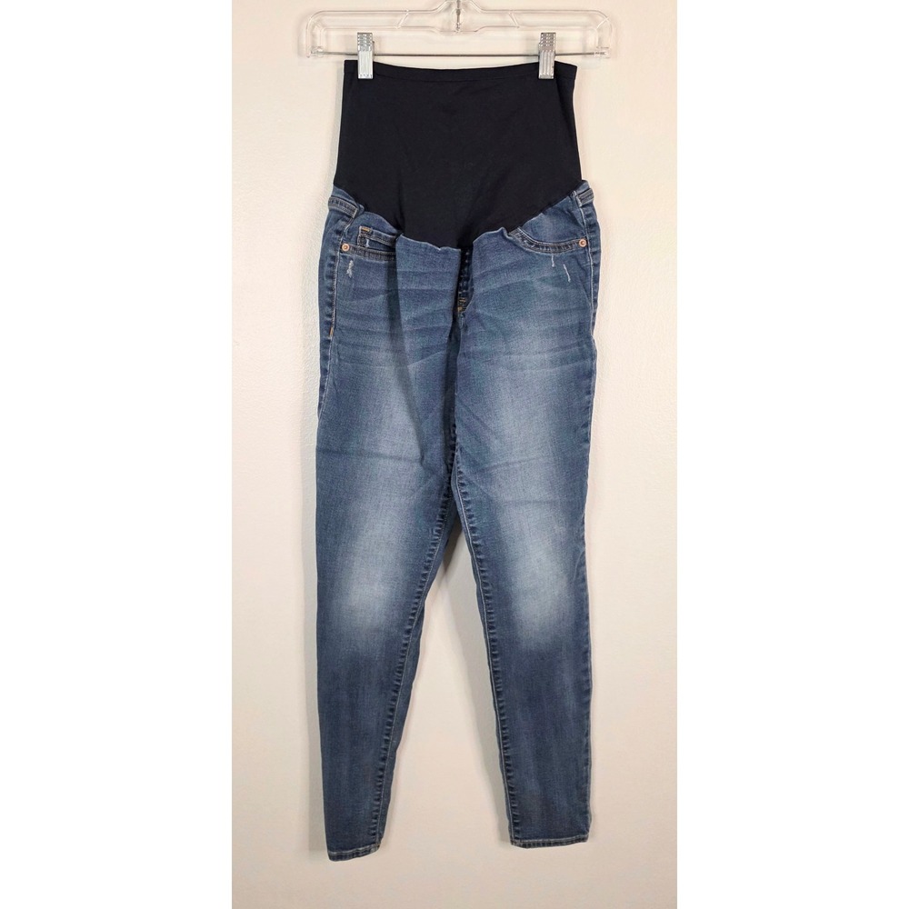 Old Navy Maternity Rockstar Skinny Jeans Blue Full Panel Denim Size 4 Regular